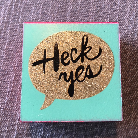 Urban Outfitters Decor "Heck Yes" Block Decor